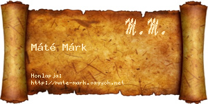 Máté Márk névjegykártya
